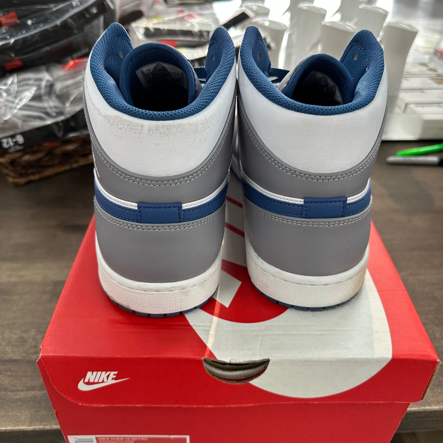 True Blue Jordan 1 Mid (USED, Replacement Box)