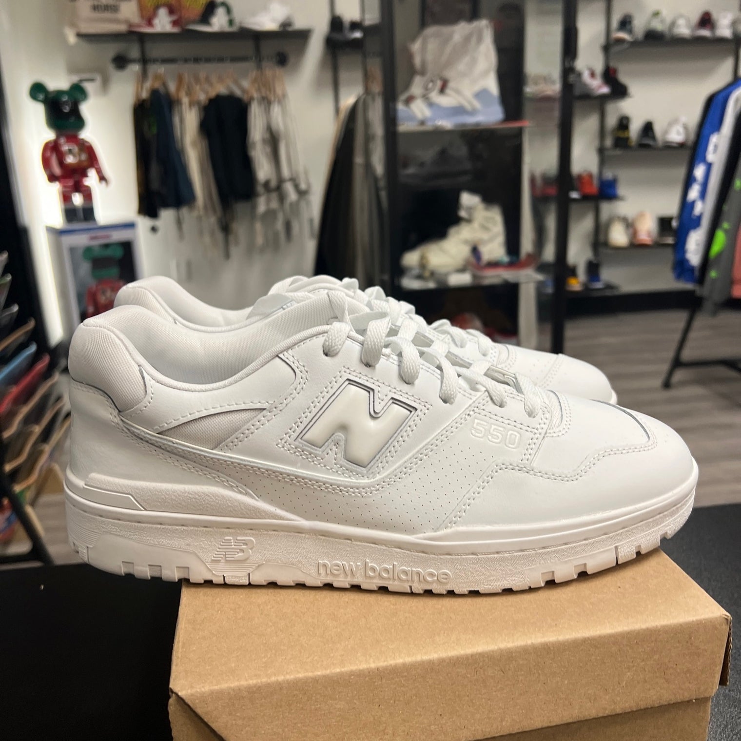 New Balance 550 Triple White (USED, no box)