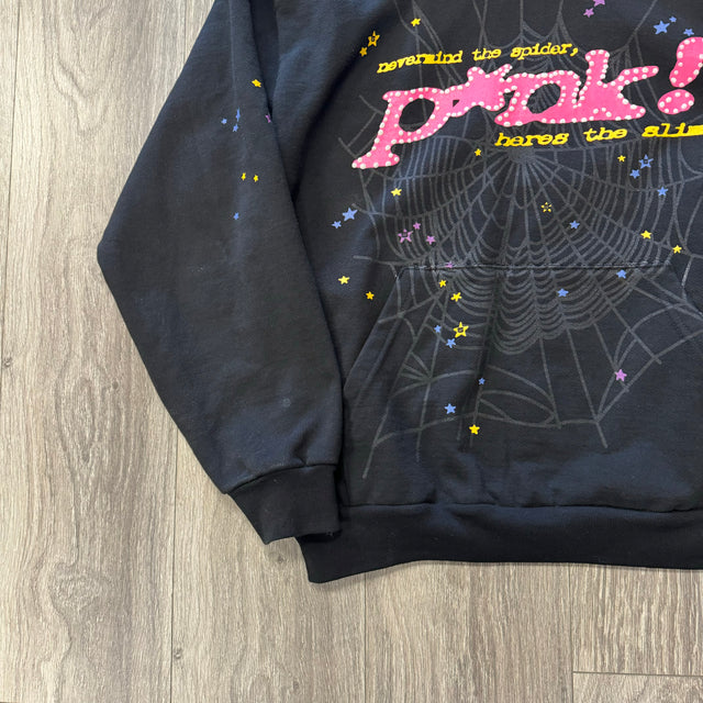 Sp5der Pink Hoodie Black (USED)