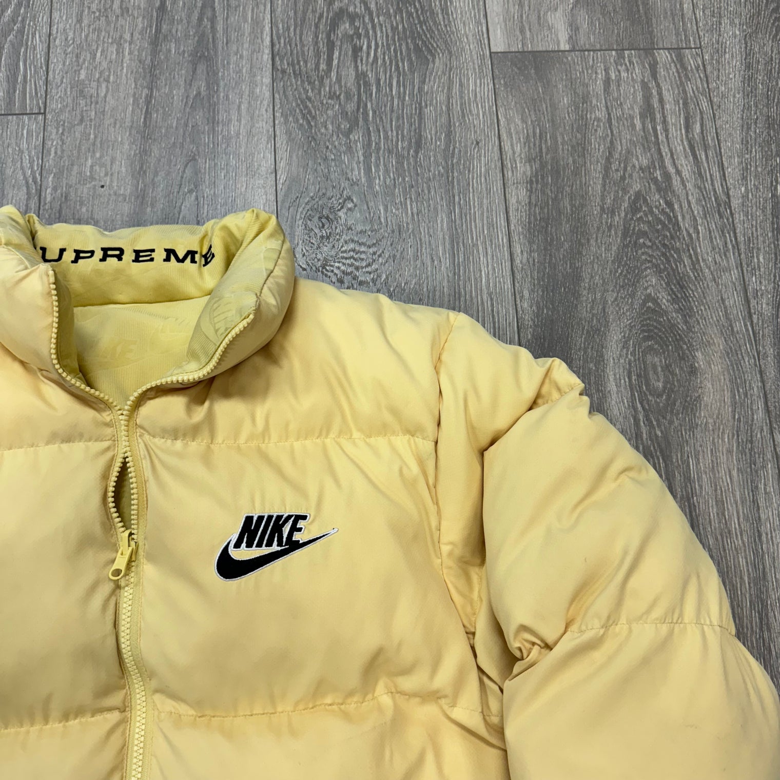 Supreme Nike Pale Yellow Puffer Jacket (USED)