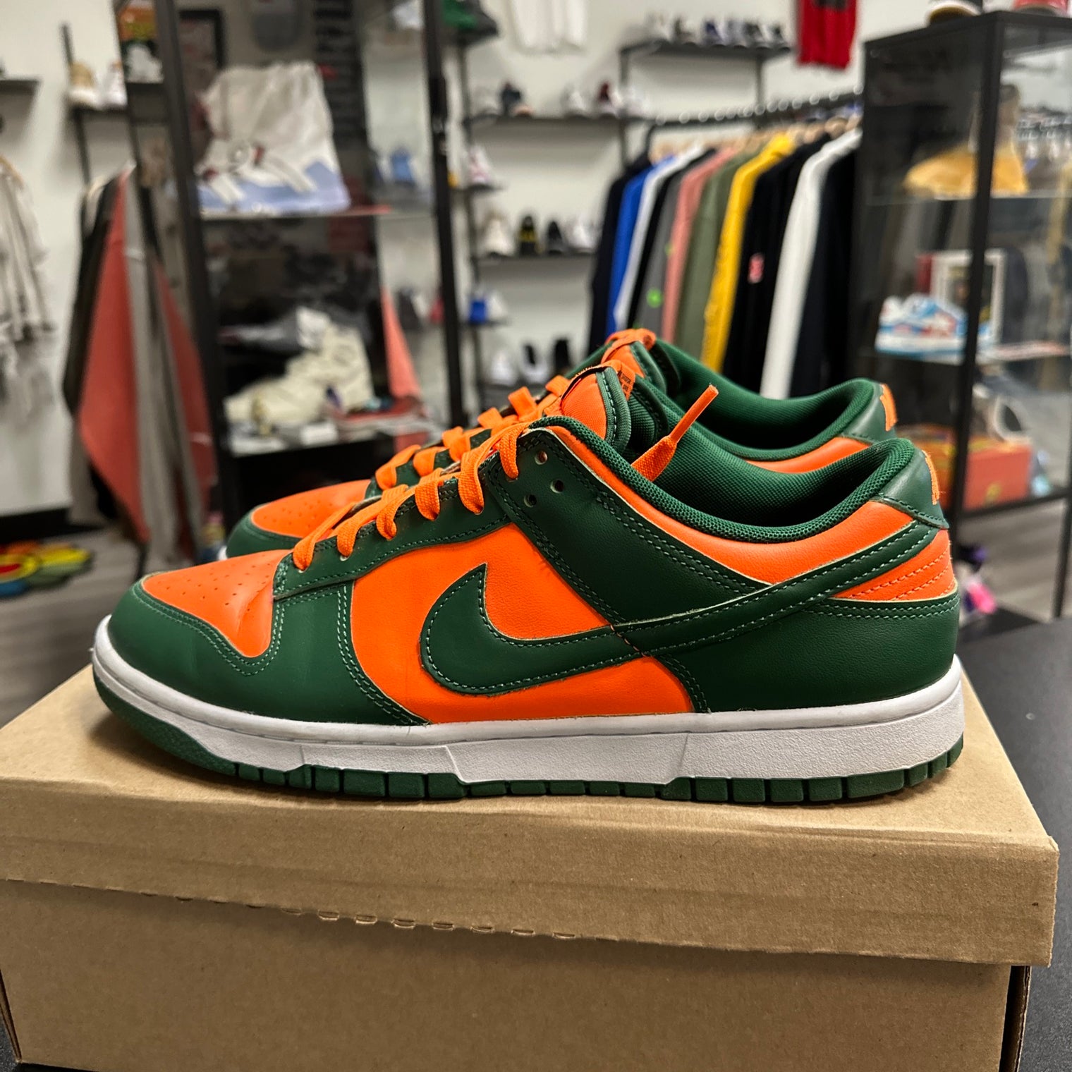 Nike Dunk Low Miami Hurricane (Used;no box)
