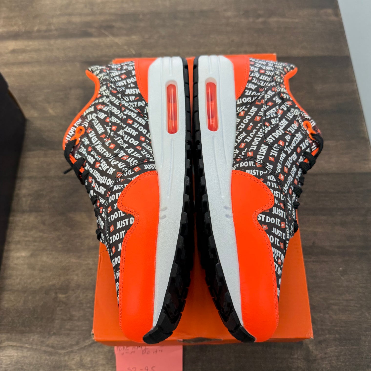 Just Do It Orange Nike Air Max 1 (USED, Replacement Box)