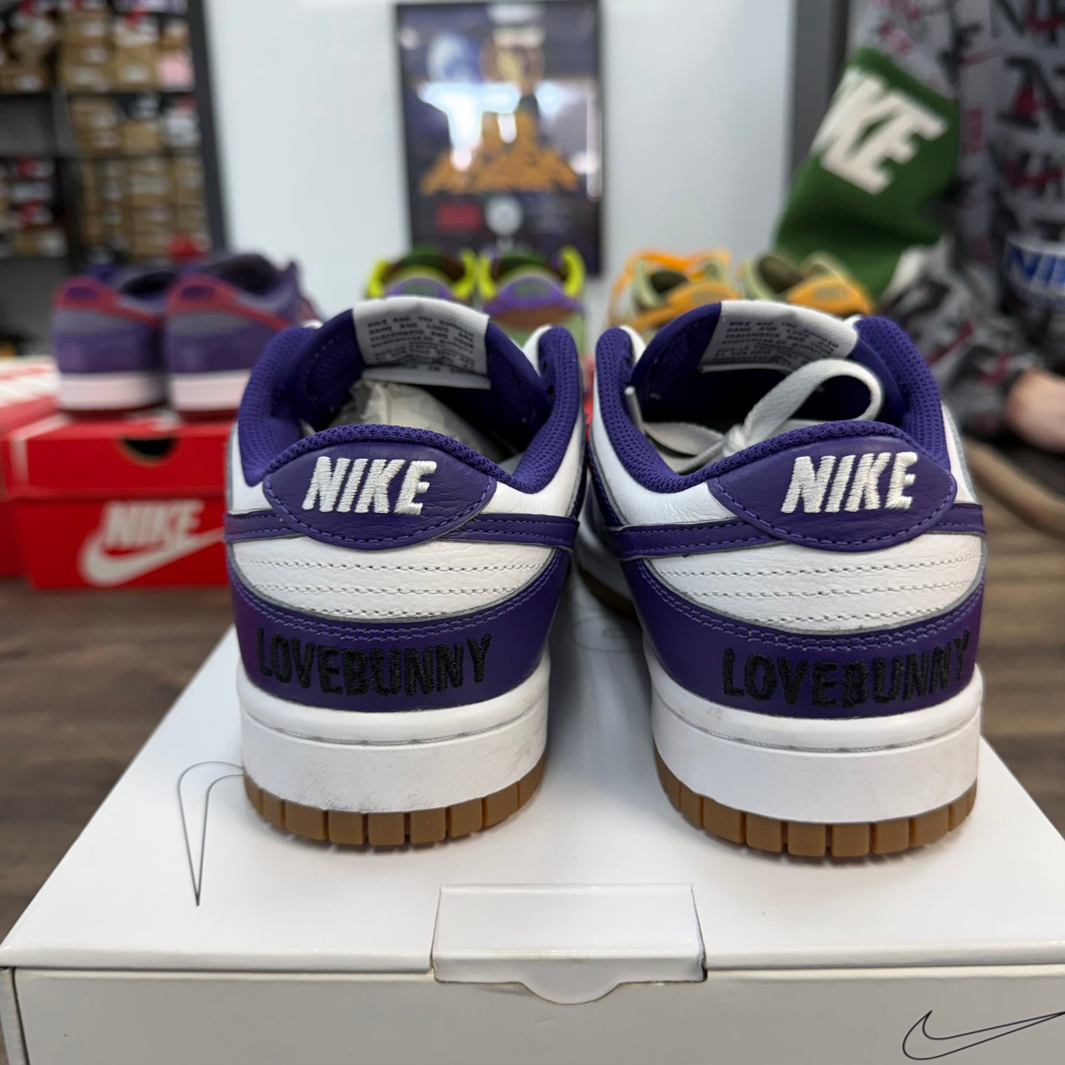 Nike by You Nike Dunk Low Court Purple Gum Bottom (USED, Strong Smoke Smell)