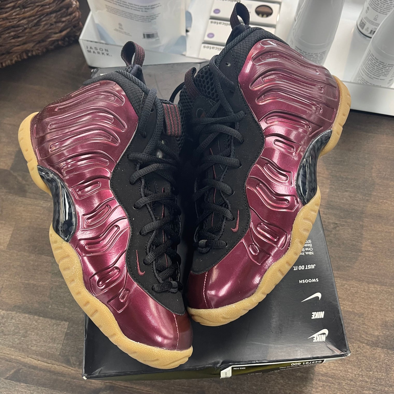 (GS) Maroon Nike Foamposite (USED,No Lid)