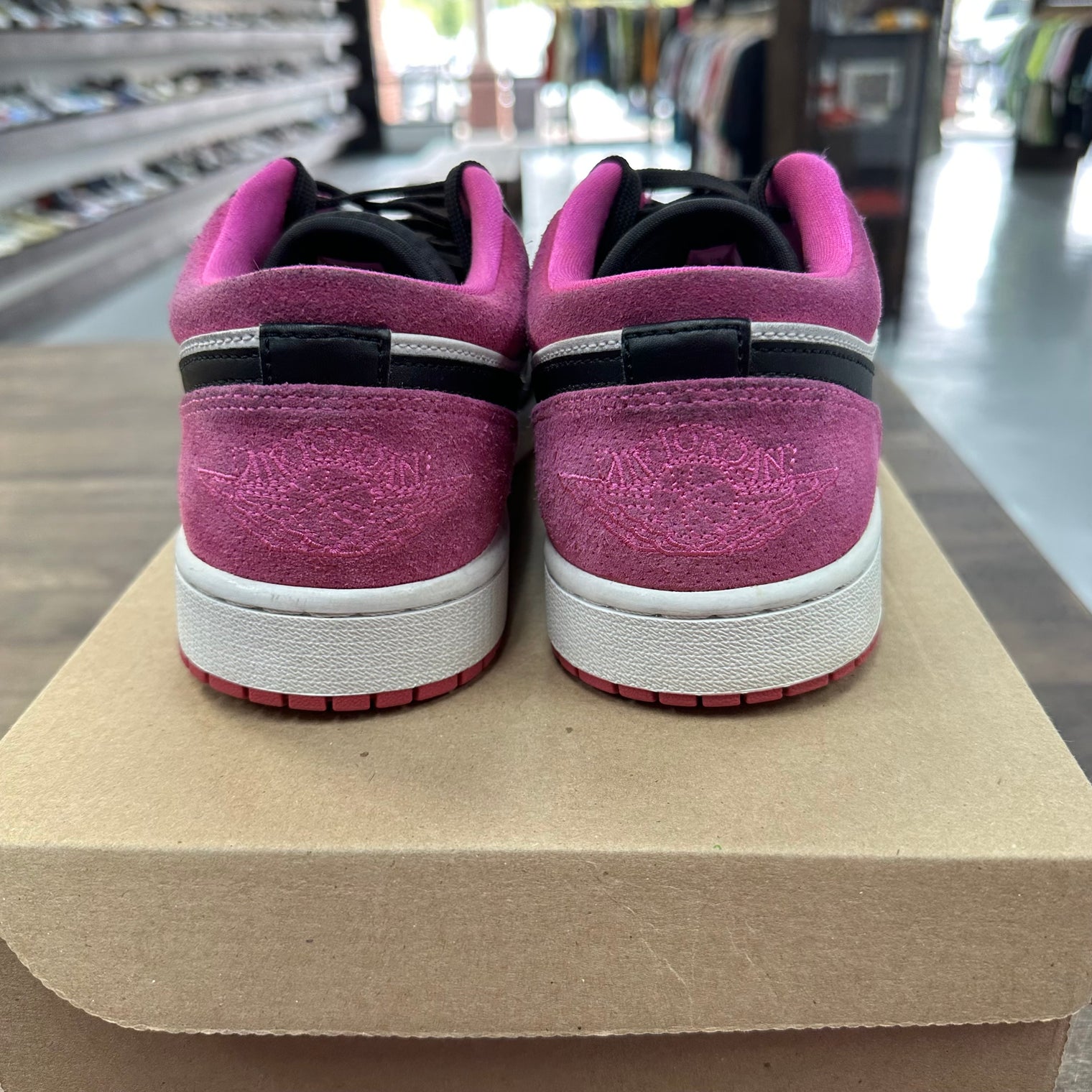 Black Active Fuchsia Jordan 1 Low  (USED, No Box)