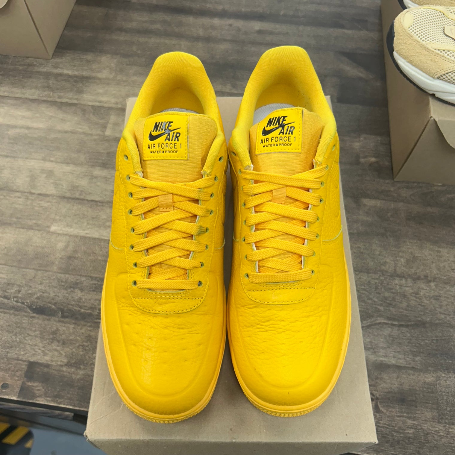 Pro-Tech Waterproof University Gold Nike Air Force 1 Low (USED, No Box)