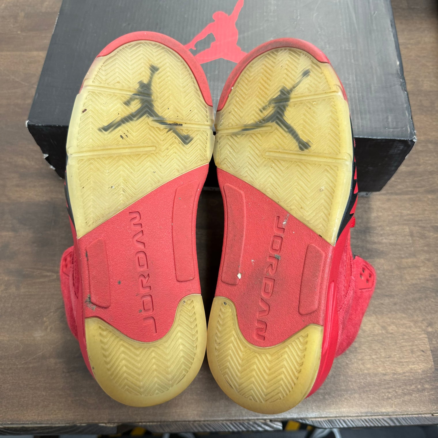 Red Suede Jordan 5 (Used,No Box)