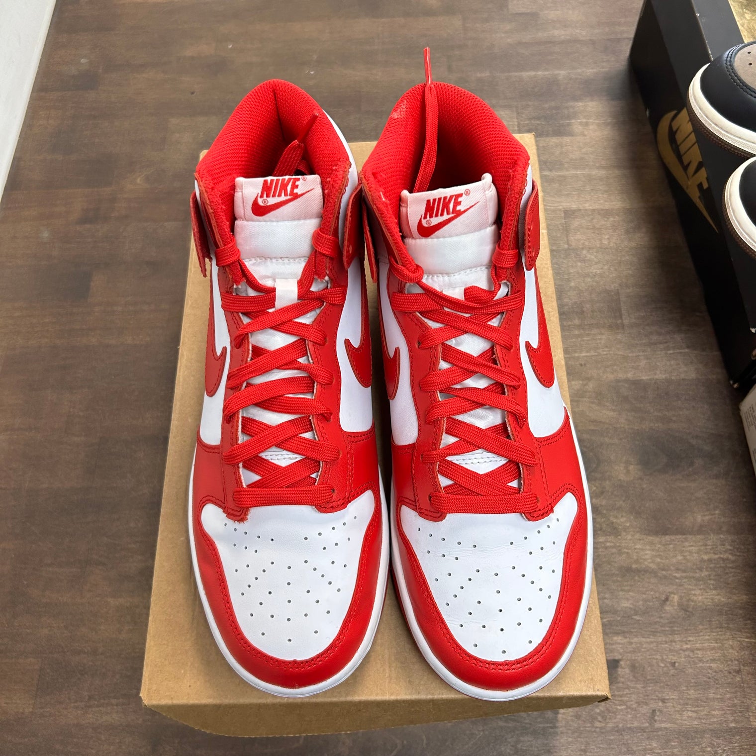 Championship Red Nike Dunk High (USED, No Box)