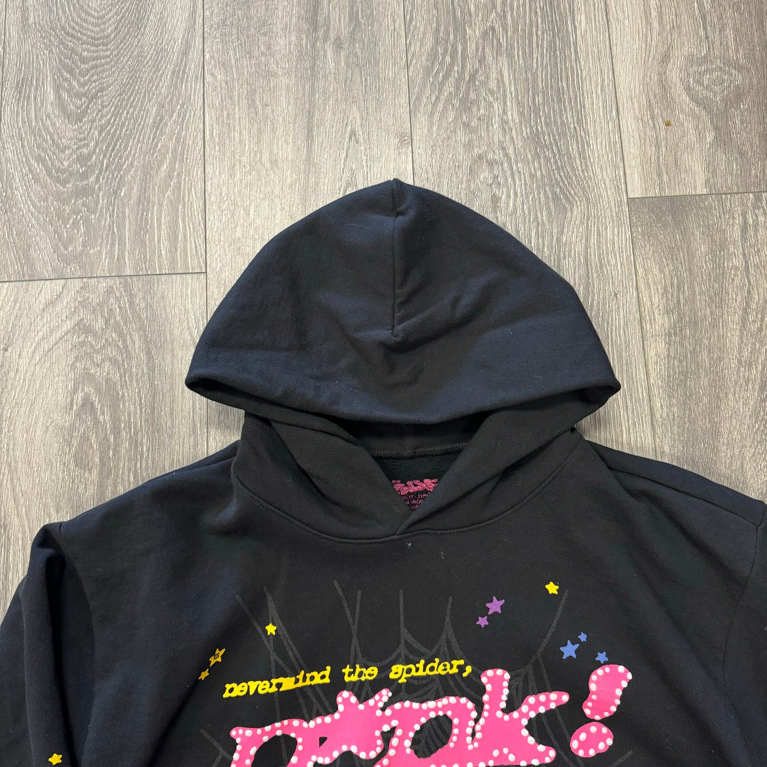 Sp5der Pink Hoodie Black (USED)