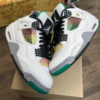 Lucid Green Rasta Jordan 4 Retro (W) (USED, No Box)