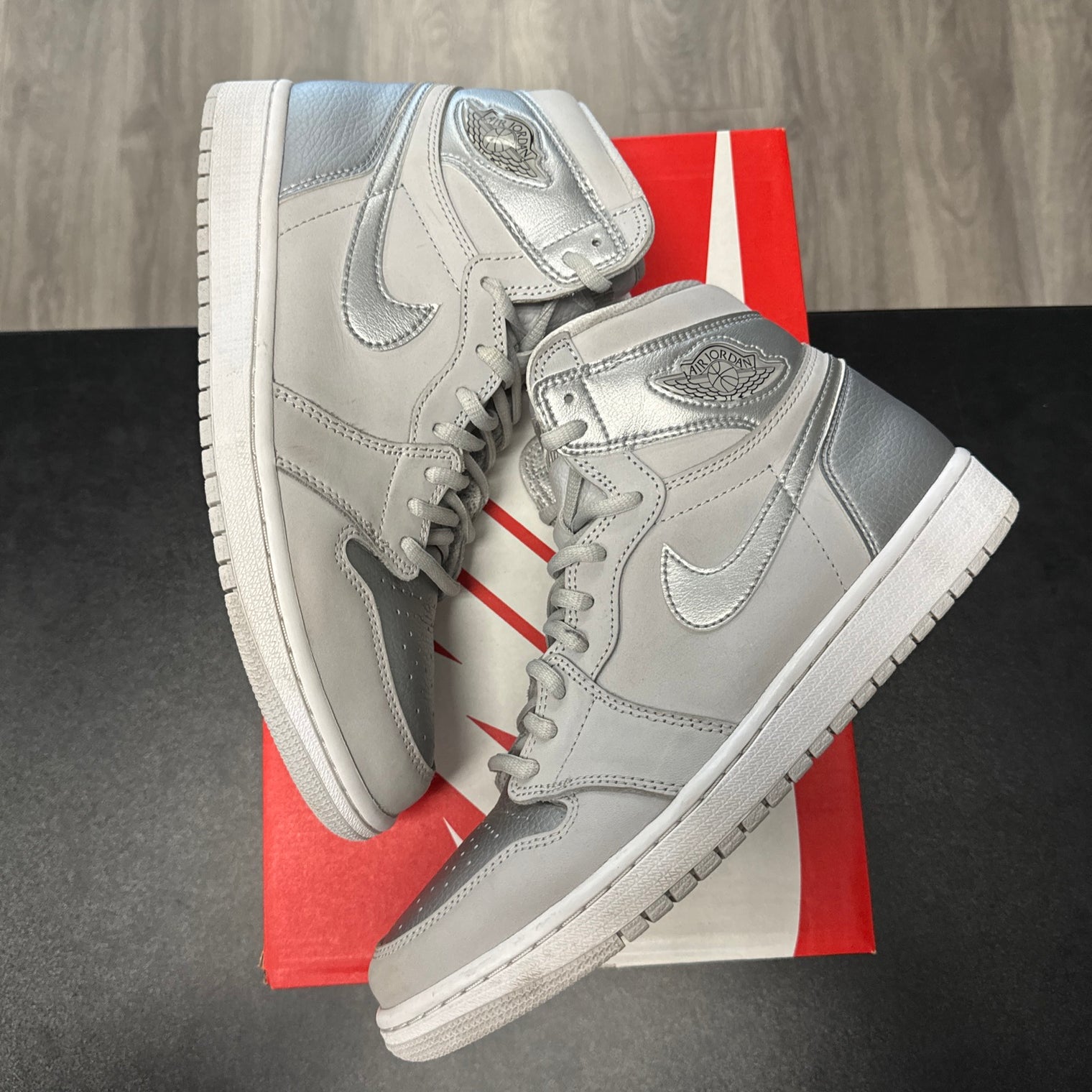Japan Silver Jordan 1 High (USED, no box)