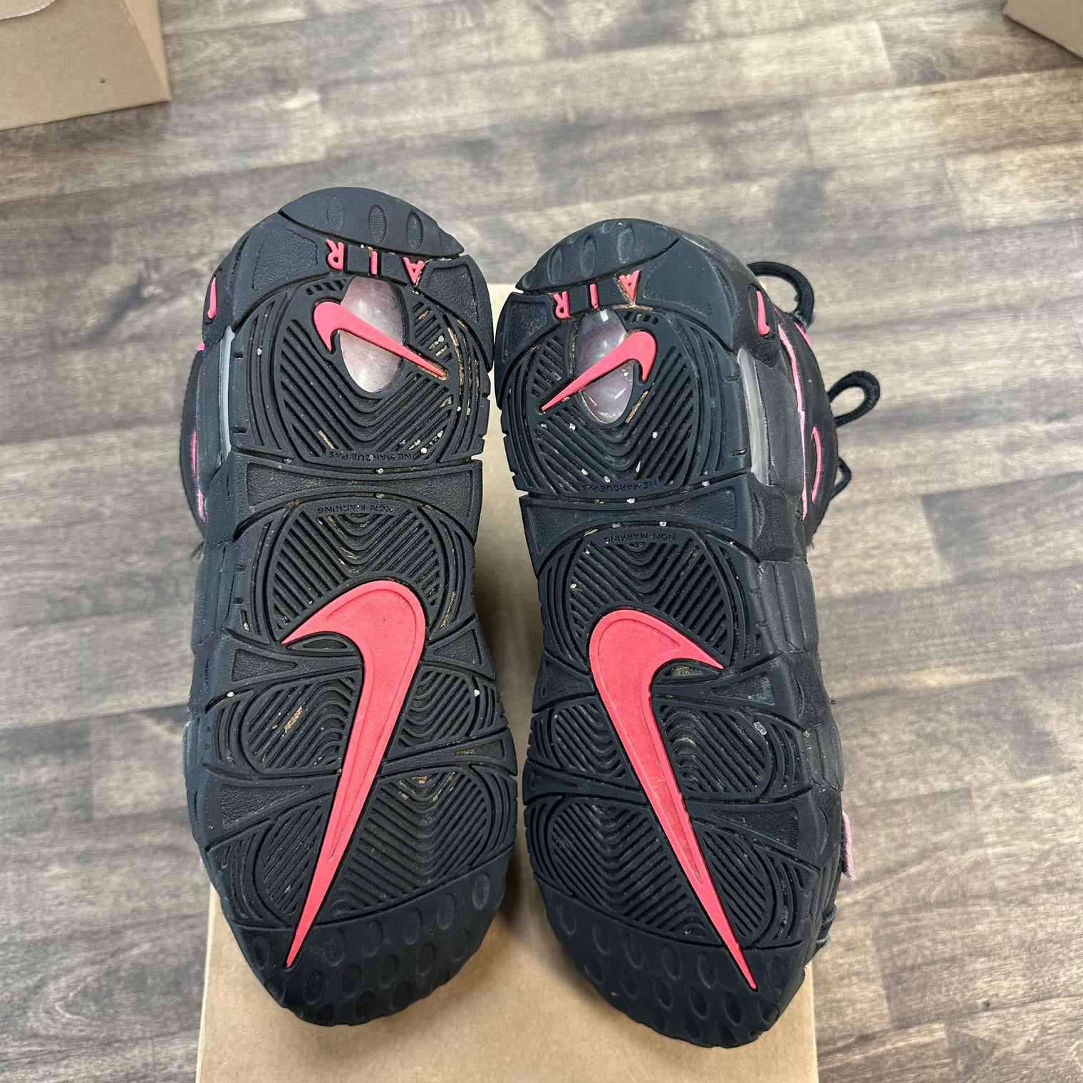 Nike Air More Uptempo Black Pink Blast (US 7Y) (USED, No Box)