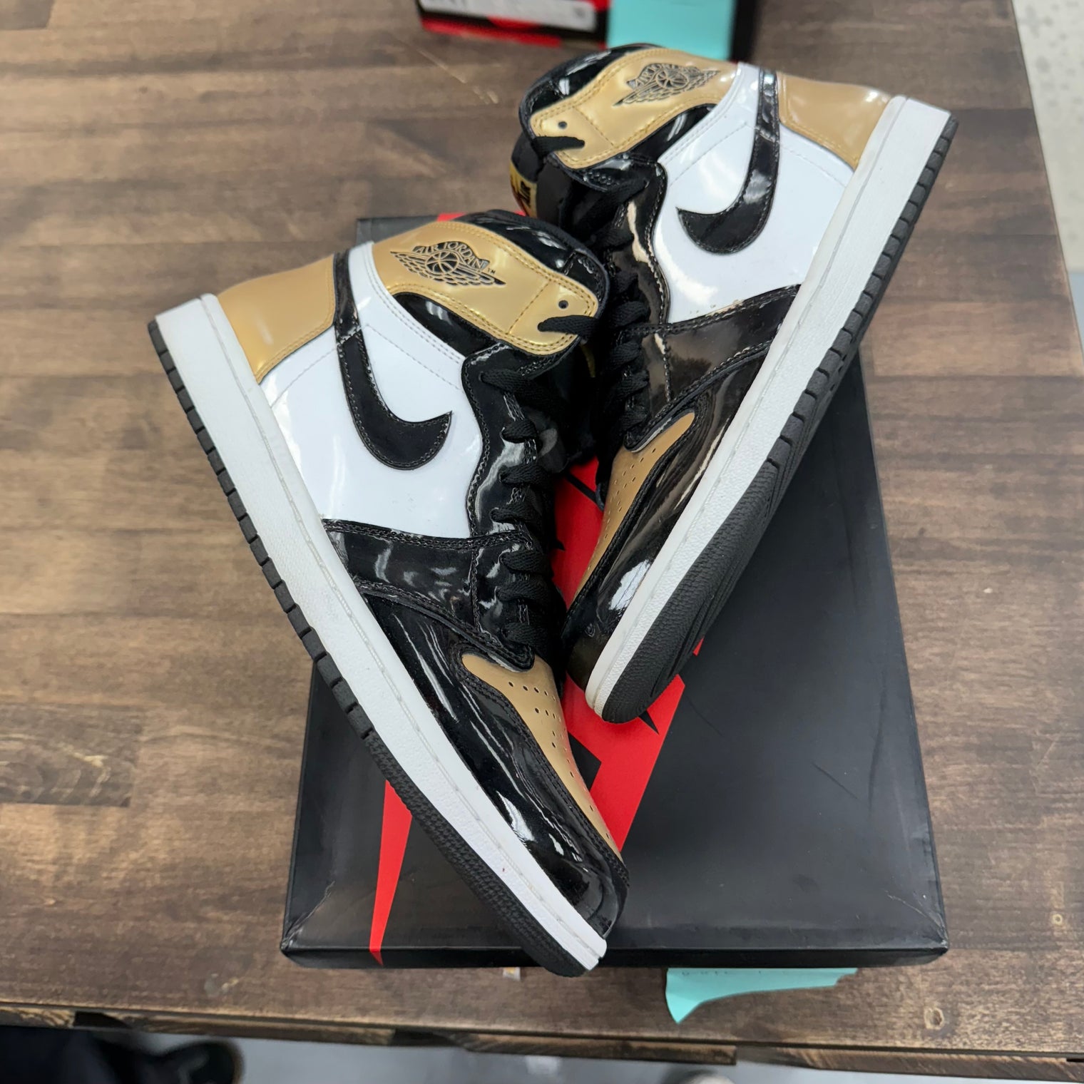 Patent Gold Jordan 1 High (Lightly Worn)