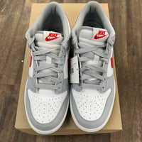 White Wolf Grey University Red Dunk Low (GS) (USED, No Box)