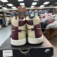 Split Beach Cherrywood Red Jordan 1 Mid (W) (USED, Replacement Box)