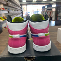 Black White Cyber Pink Jordan 1 Mid (USED)