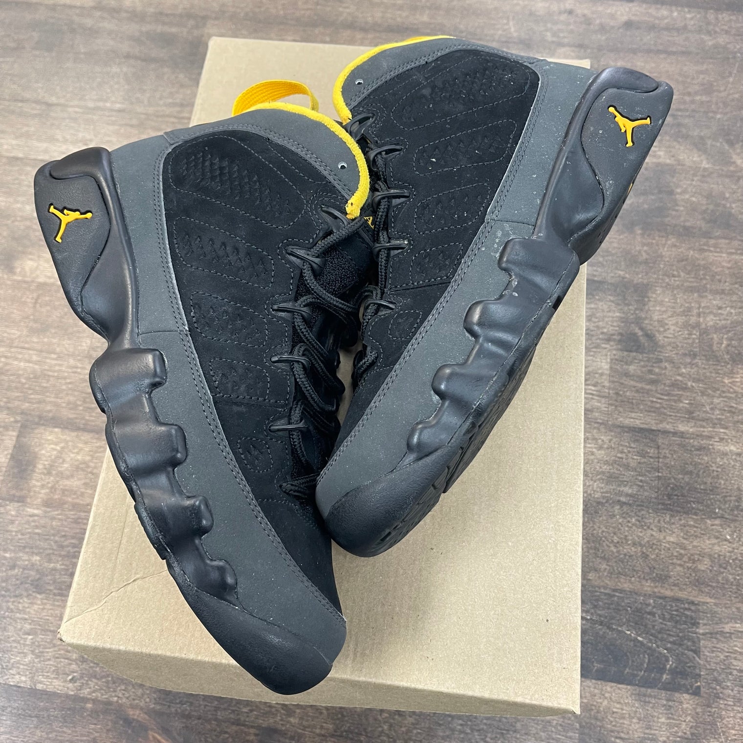 University Gold Jordan 9 (GS) (USED, No Box)