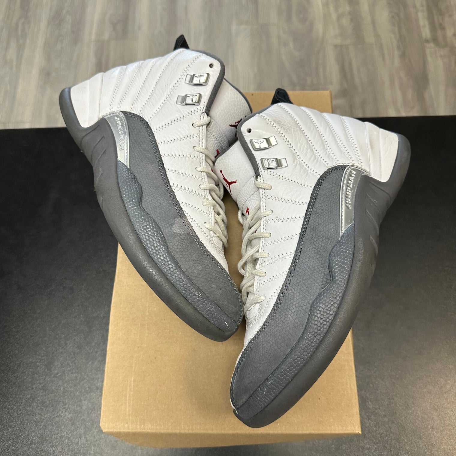 Dark Grey Jordan 12 (USED;NO BOX)