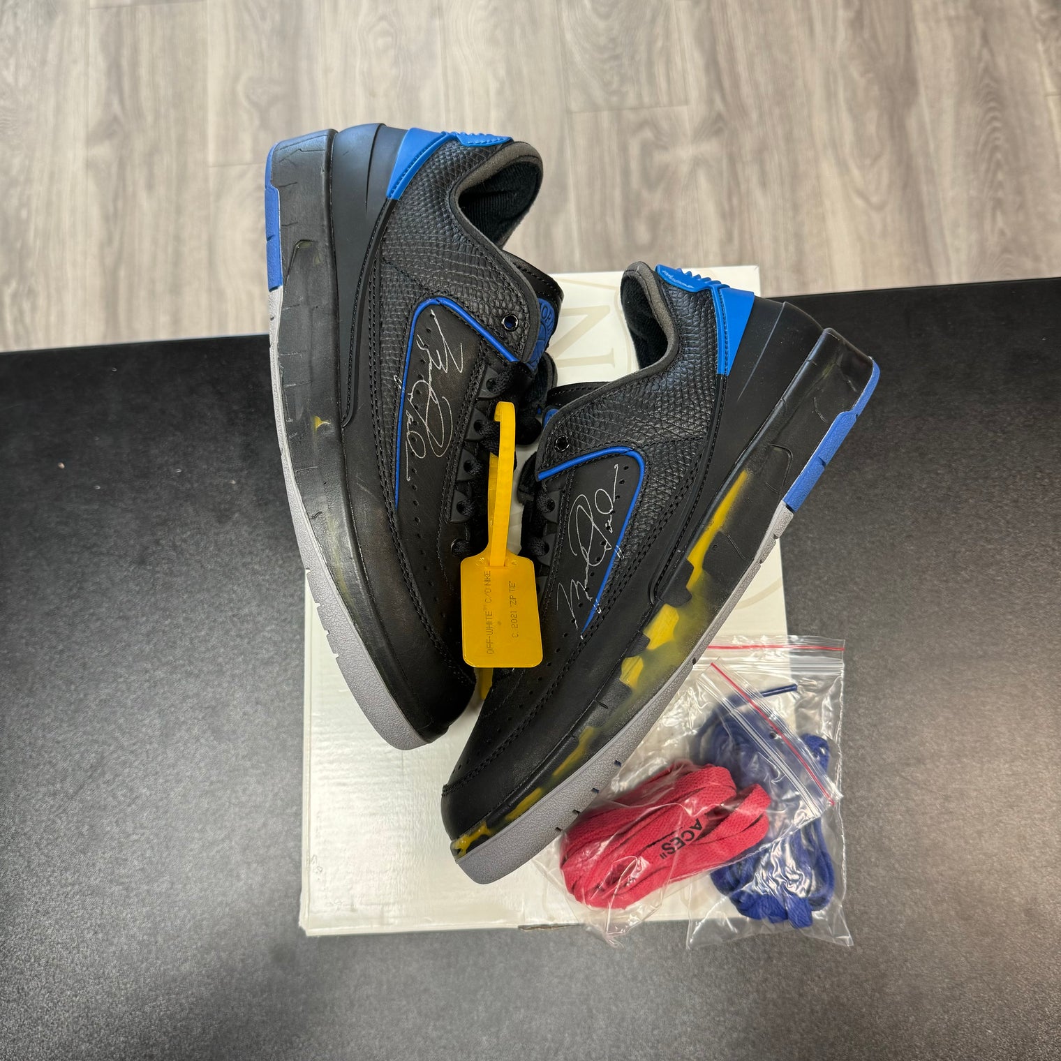Off-White Jordan 2 Low Black Blue (Lightly Worn)