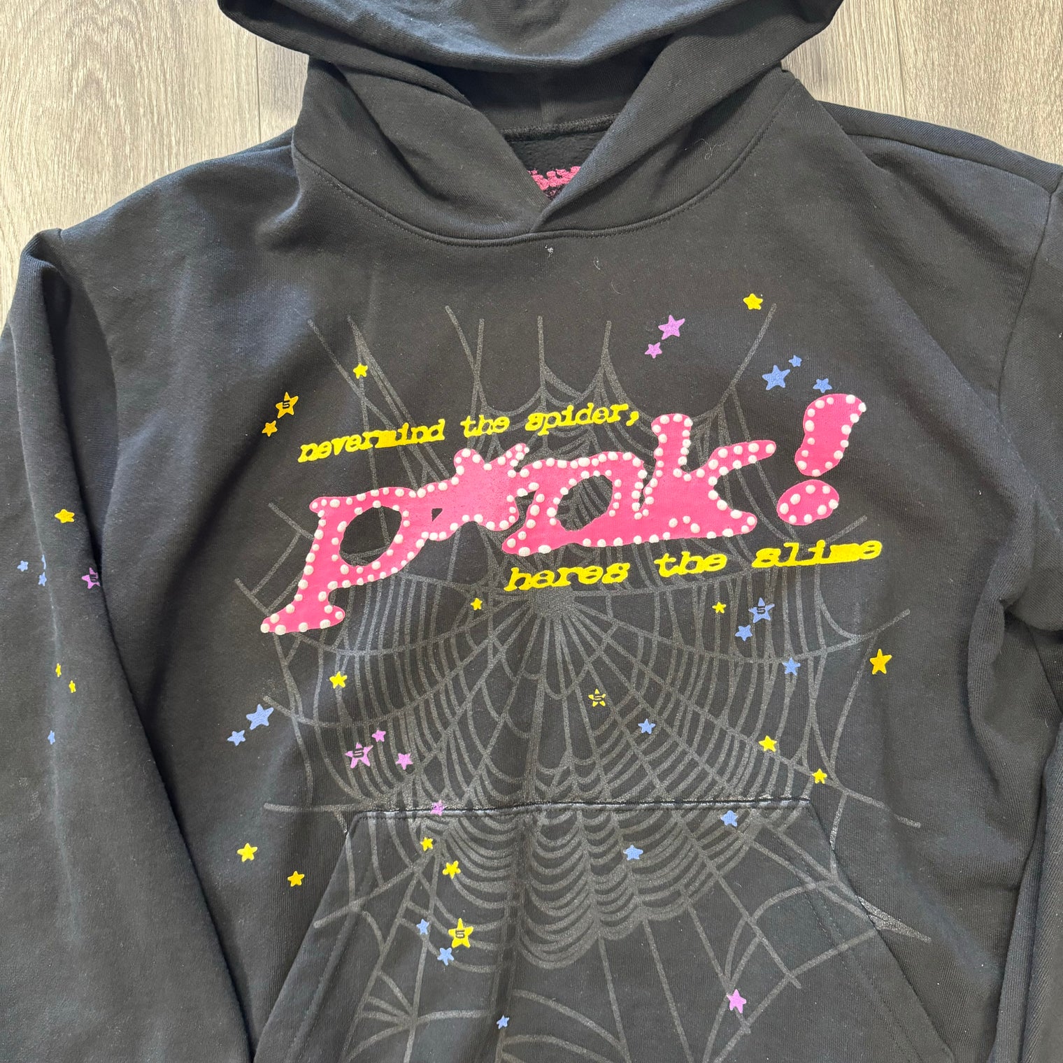 Sp5der Pink Hoodie Black (USED)