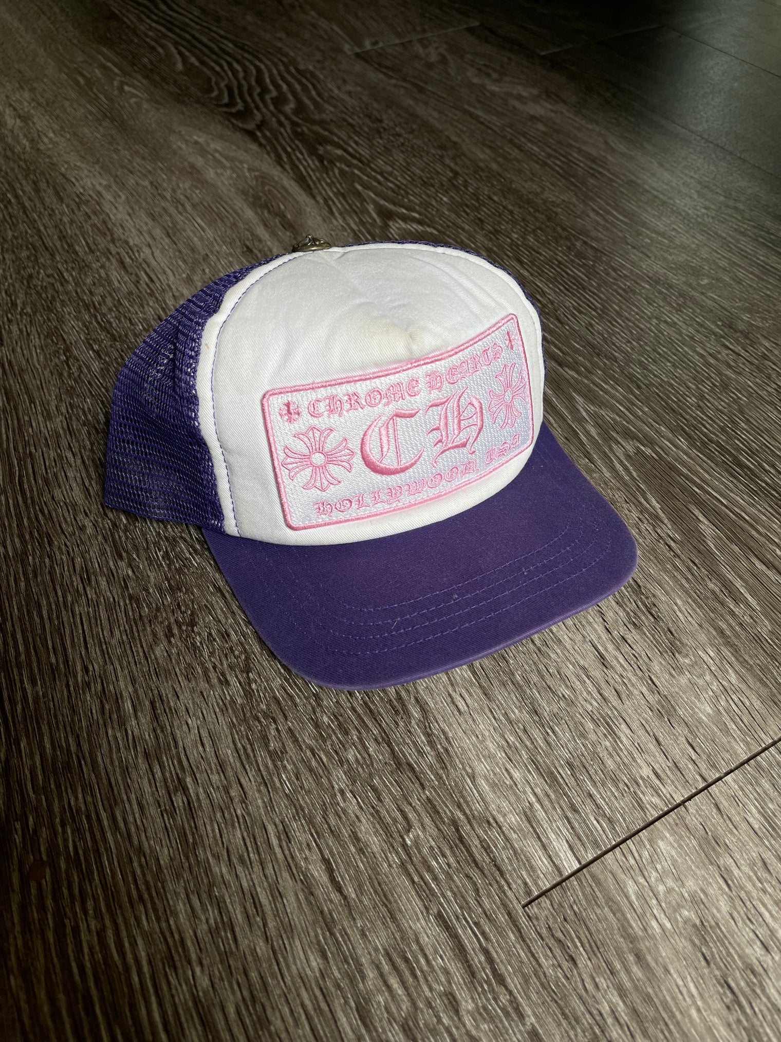 Chrome Hearts Pink Purple Hollywood Trucker Hat (USED)
