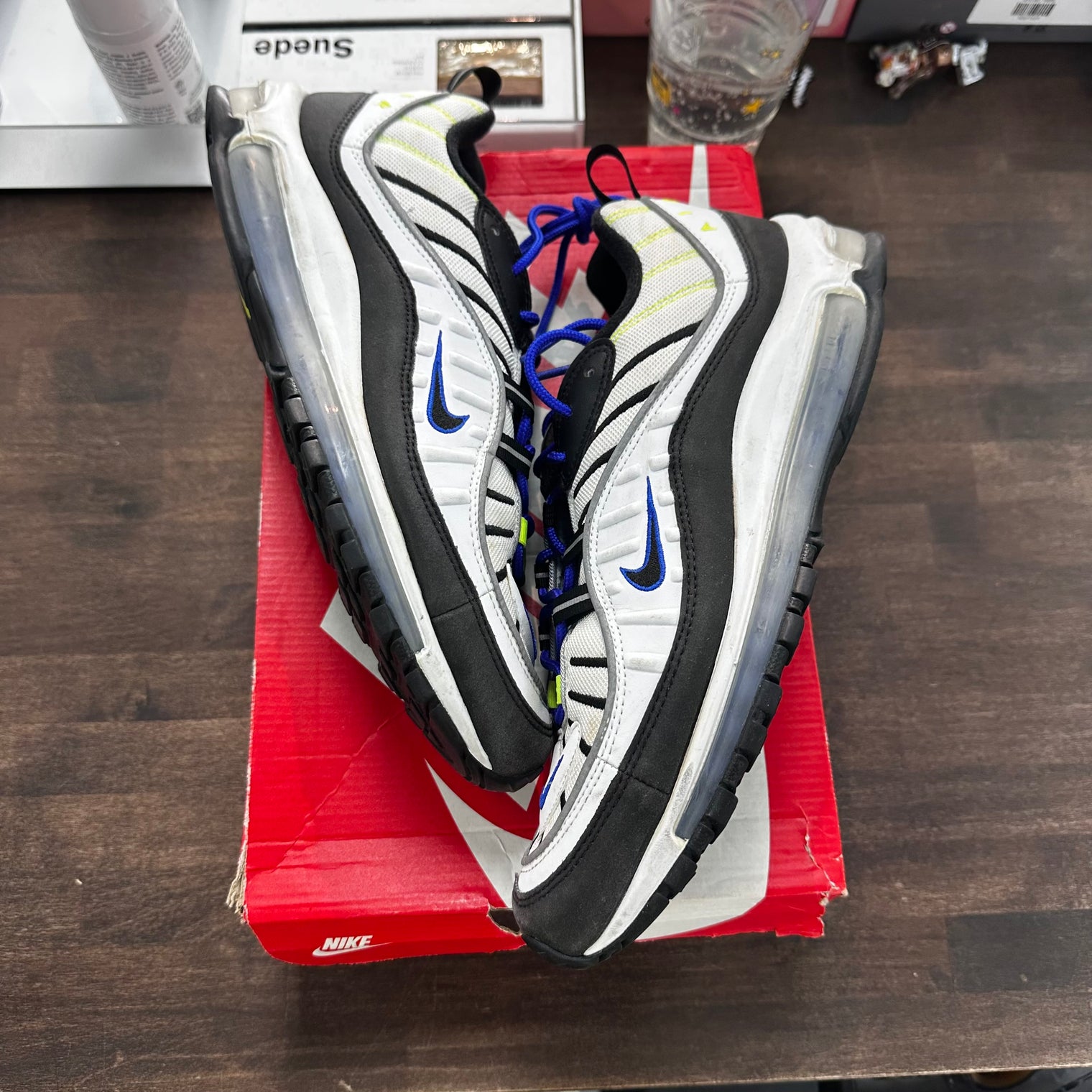 White Black Racer Blue Air Max 98 (USED)