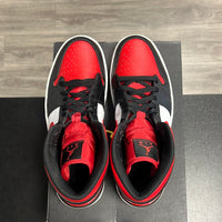 Jordan 1 Mid White Black Red (lightly worn)