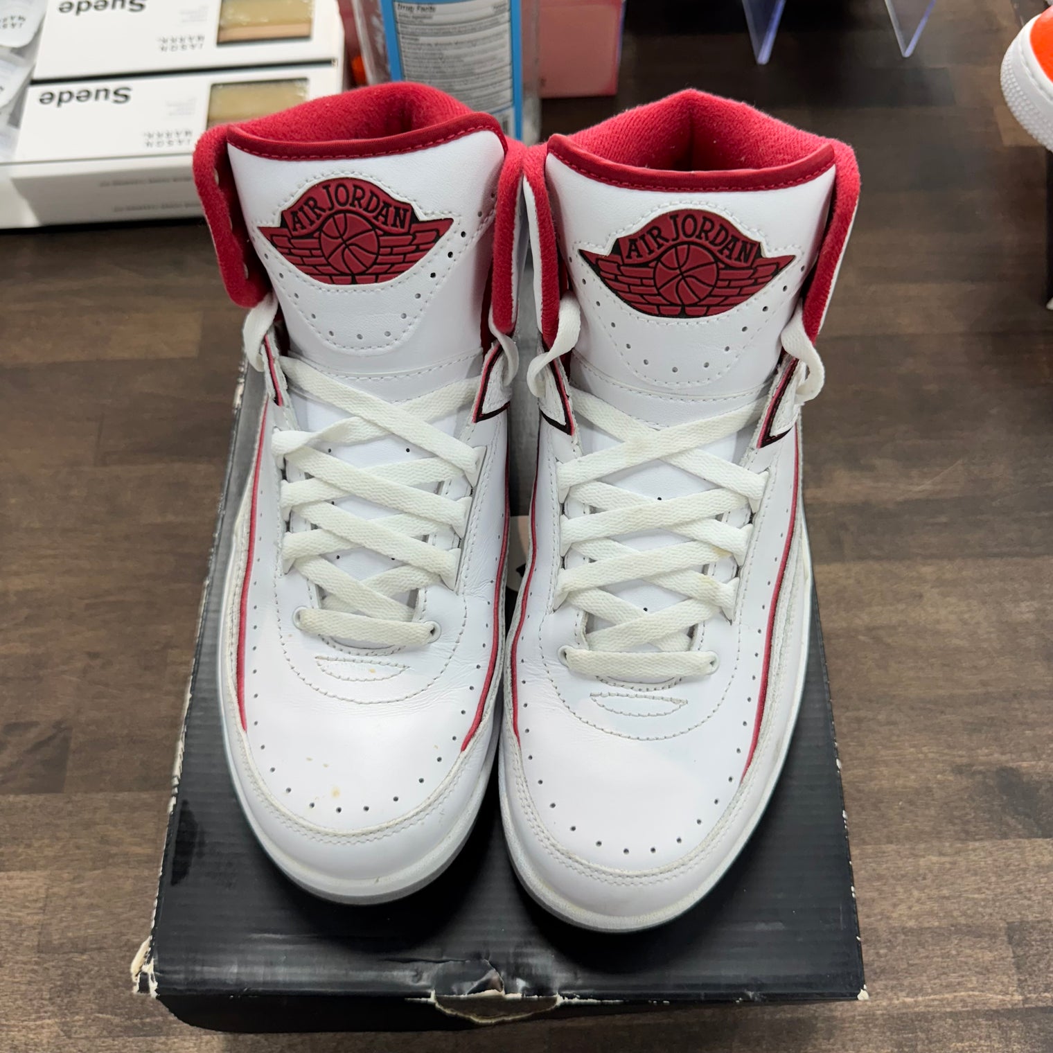 White Red Jordan 2 Retro (2014) (USED, No Insoles)
