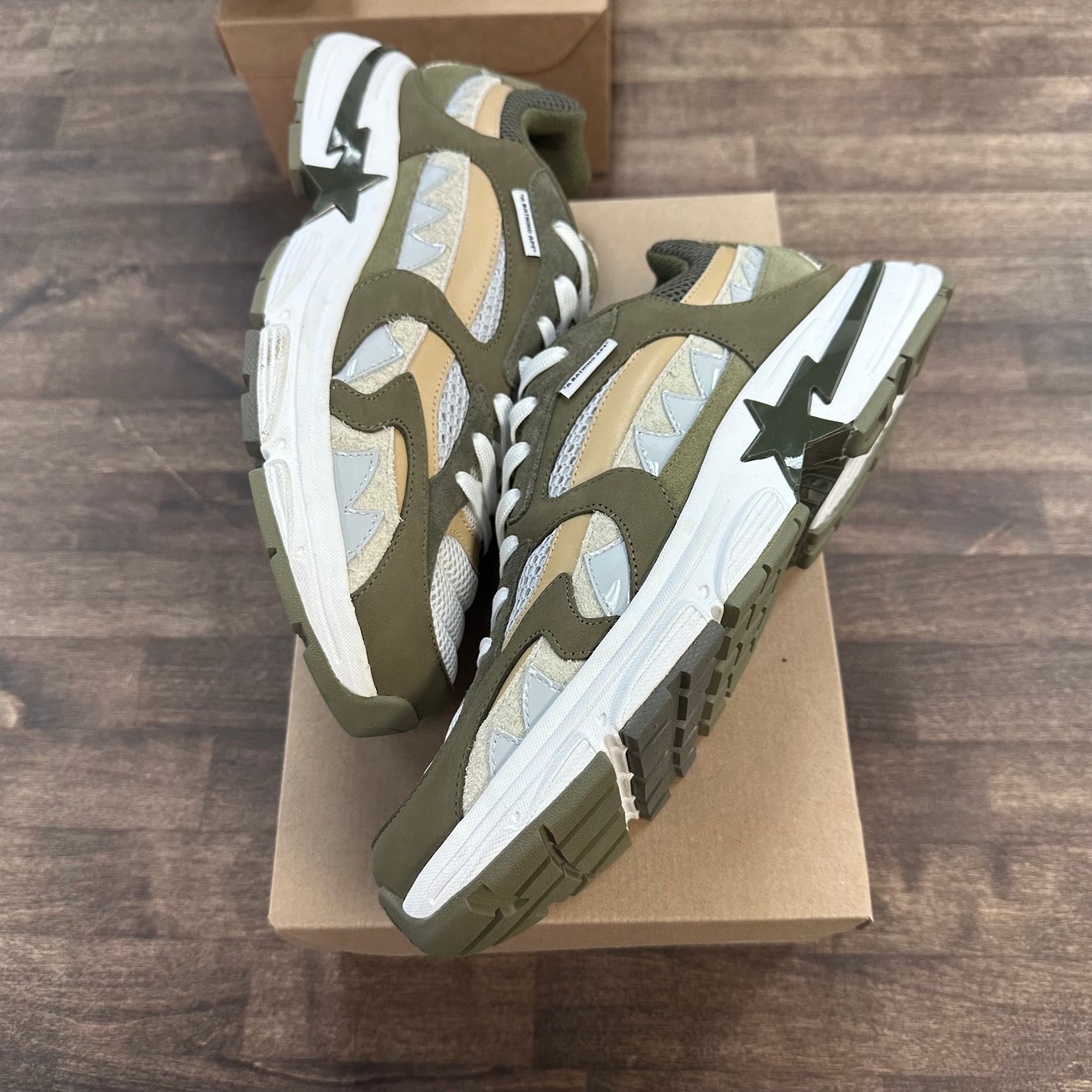 A Bathing Ape Khaki Shark STA (USED, No Box)