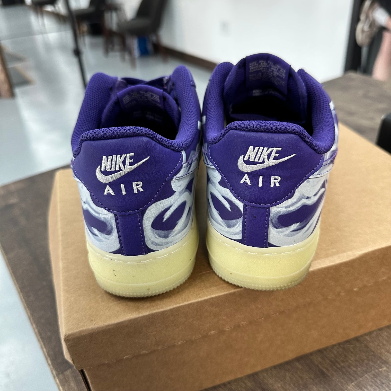 Nike Air Force 1 Skeleton Purple (Used, No Box)