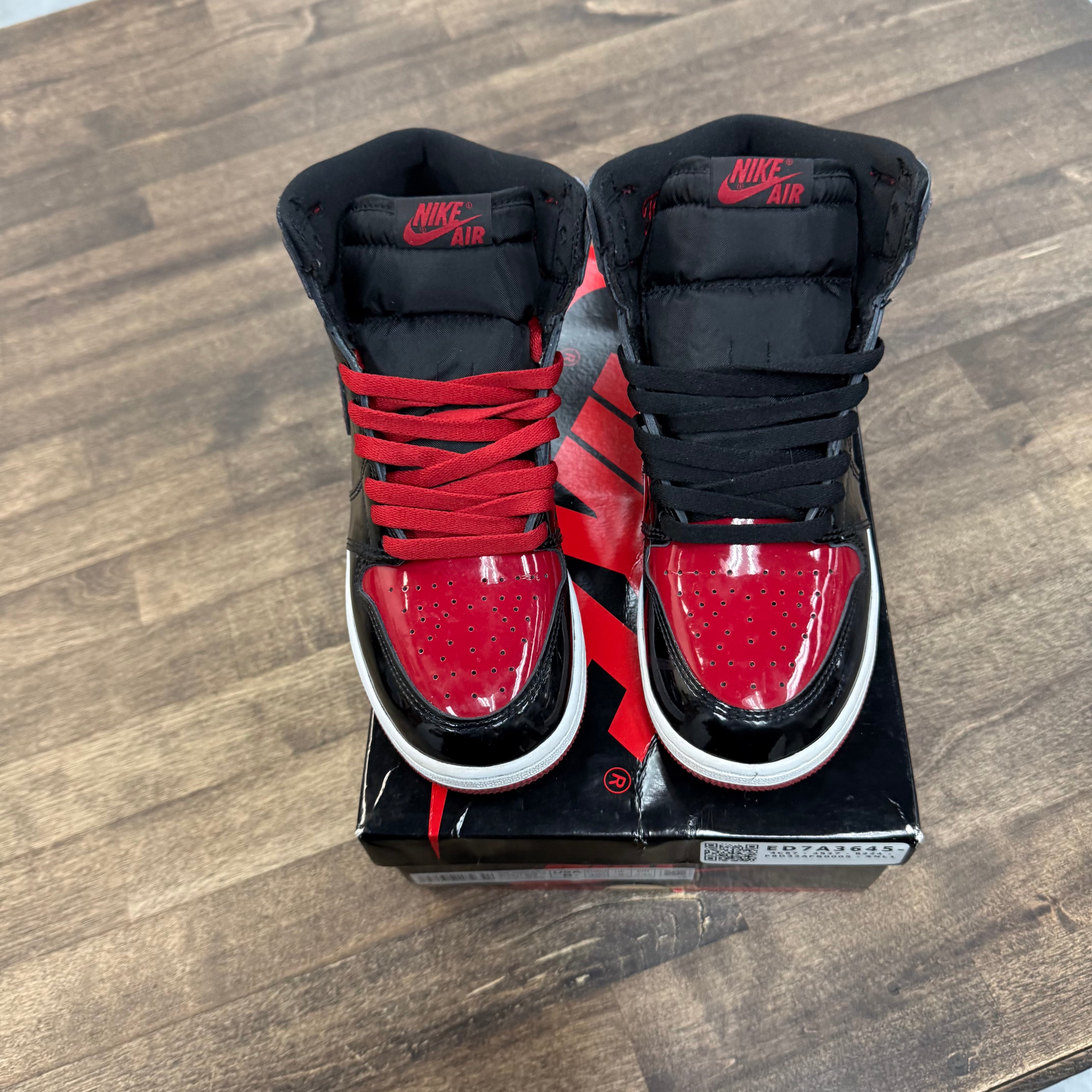 Jordan 1 Retro High OG Patent Bred (US 6Y) (USED) Size 6Y (Pre-Owned) - Image 2
