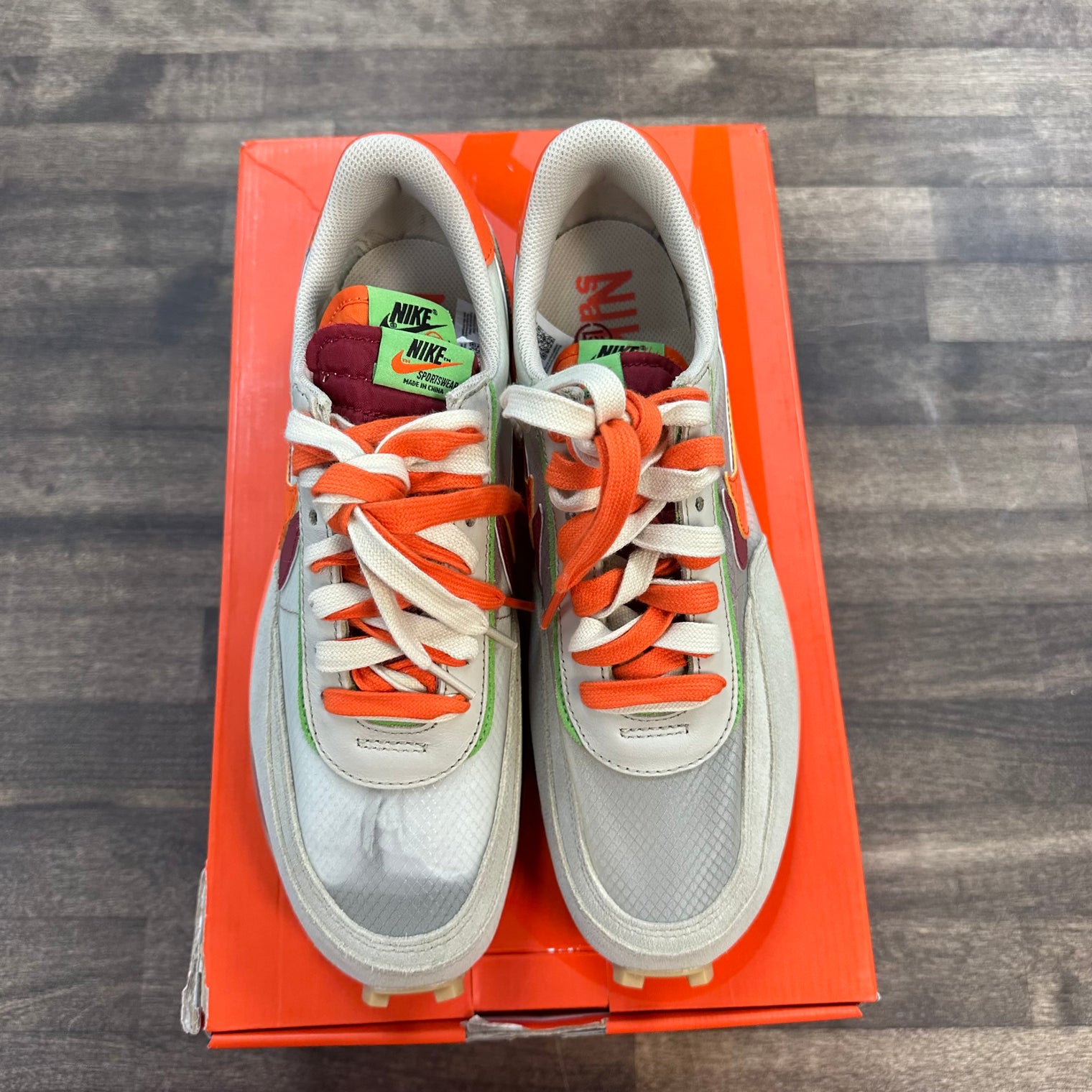Sacai CLOT Kiss of Death Net Orange Blazer Nike LD Waffle (Lightly Worn)