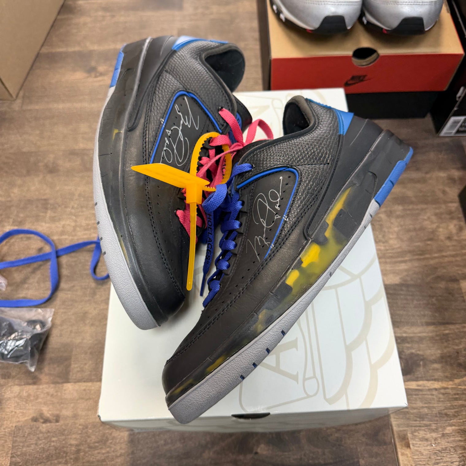 Off-White Black Blue Jordan 2 Retro Low SP (USED)