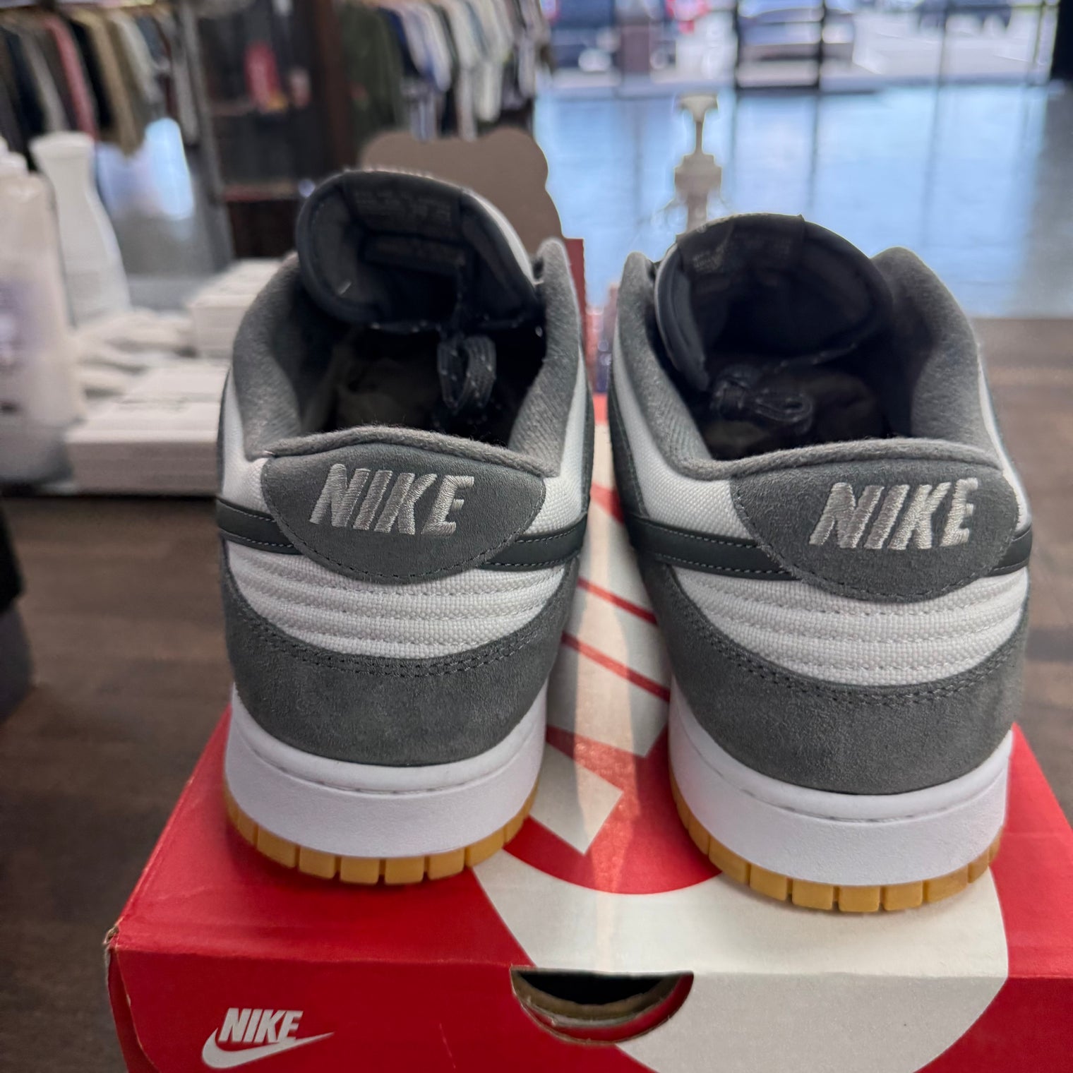 Smoke Grey Gum 3M Swoosh Dunk Low (USED)