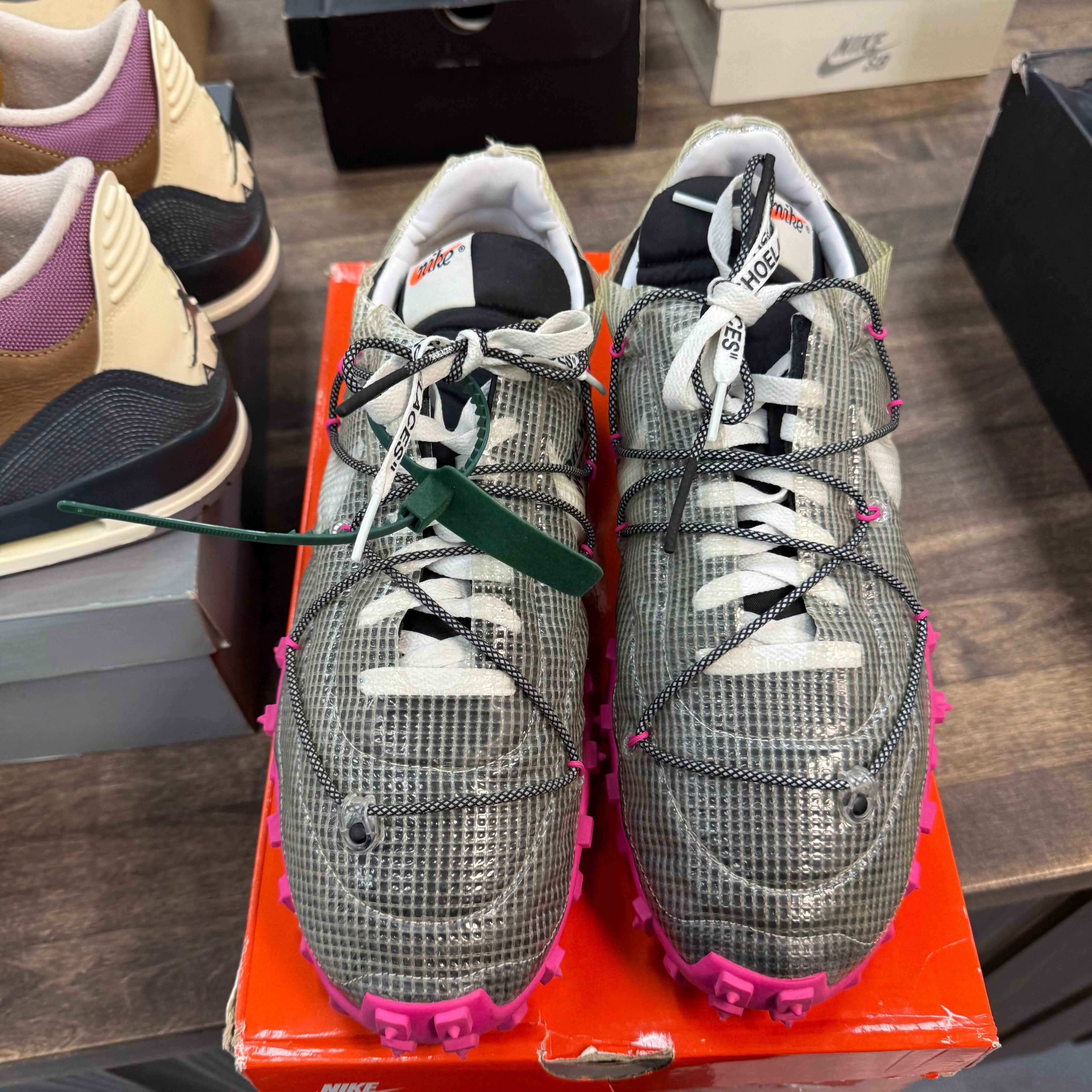 Nike Off-White Black Nike Waffle Racer (W) (USED) Size 14 (Pre-Owned) - Image 2