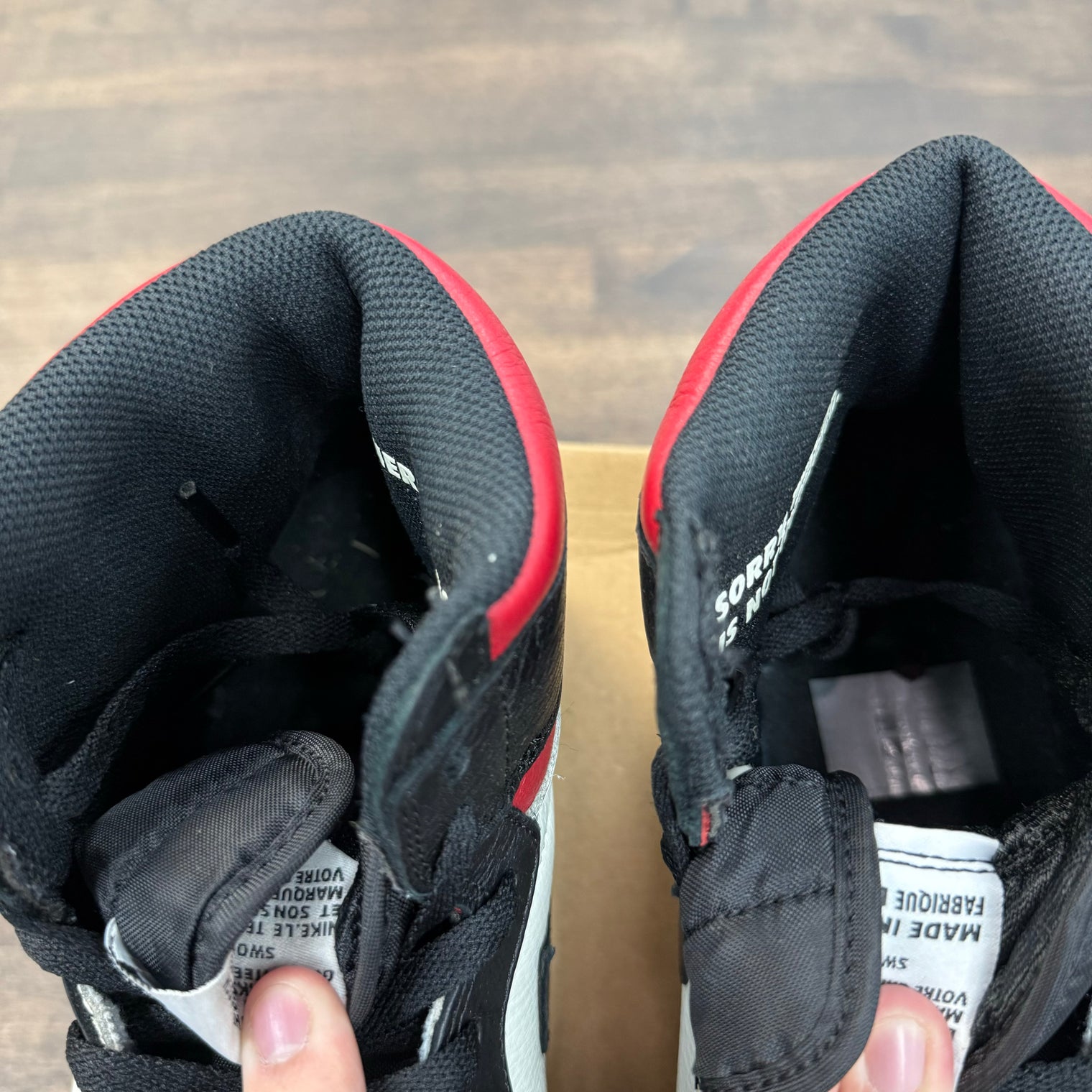 Not for Resale Varsity Red Jordan 1 High (USED,No Box)