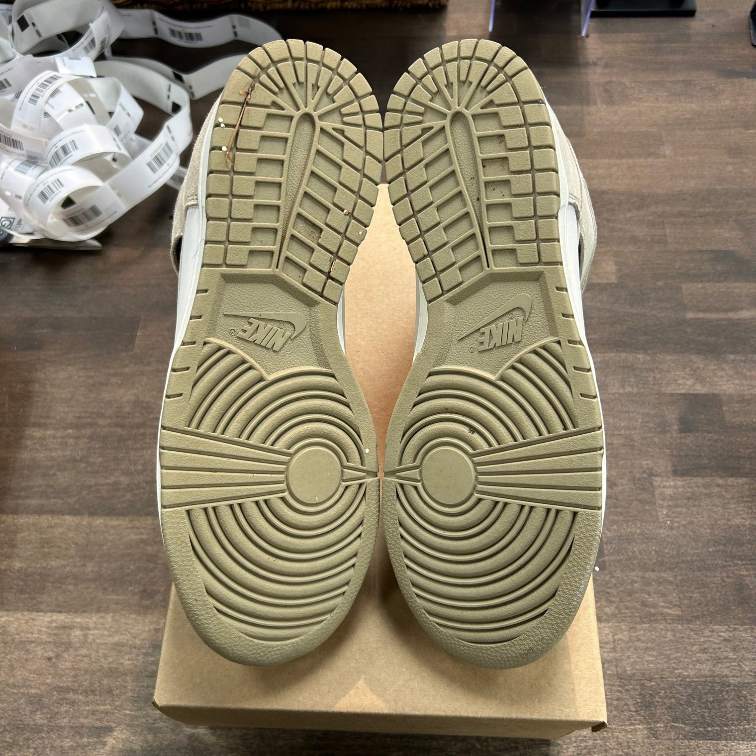 Nike Dunk High Tan Suede White (US 10) (USED,No Box)