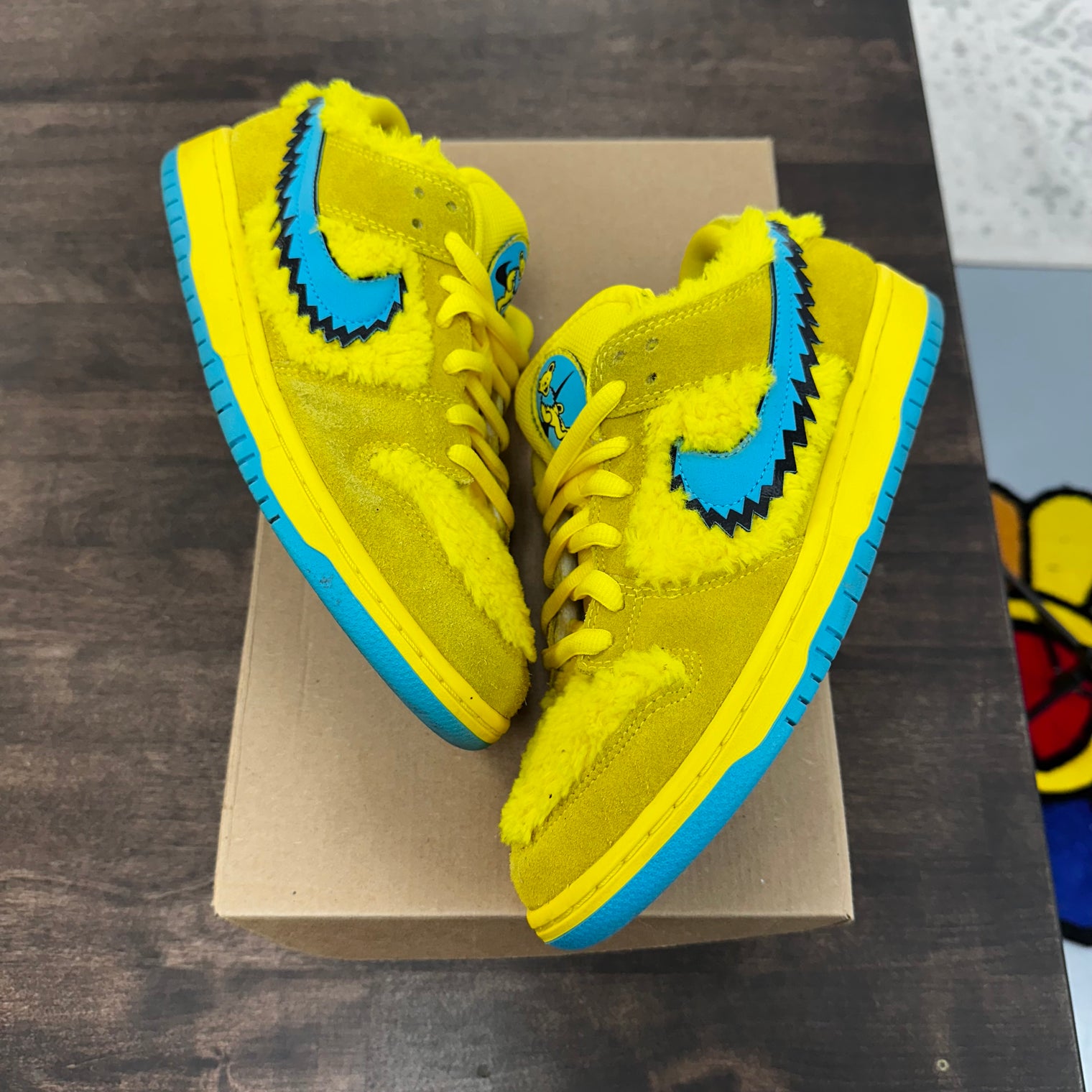 Grateful Dead Bears Opti Yellow SB Dunk Low (USED,No Box)