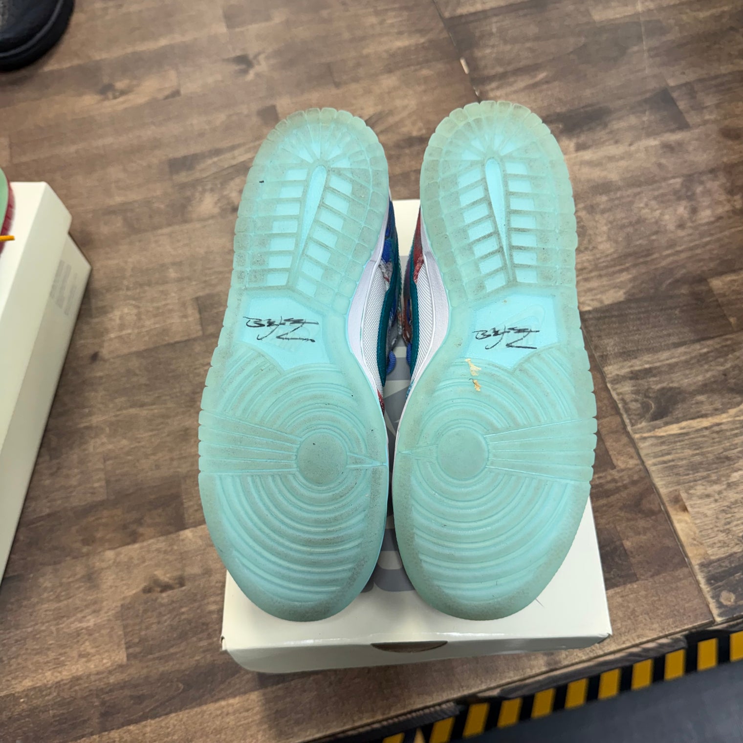 Futura Laboratories Bleached Aqua Nike SB Dunk Low (Lightly Worn)