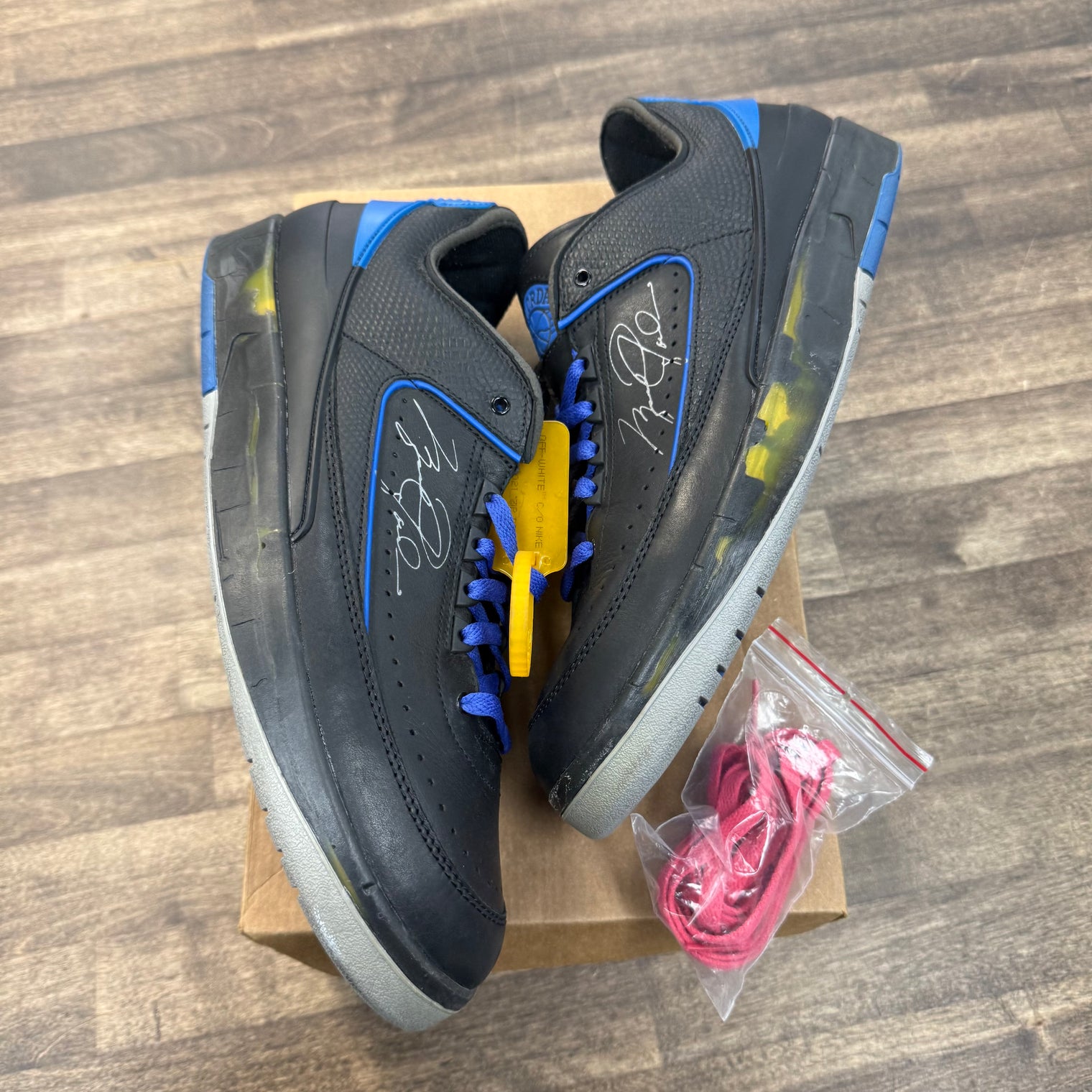 Black Blue Off-White Jordan 2 Retro Low SP (USED, No Box)