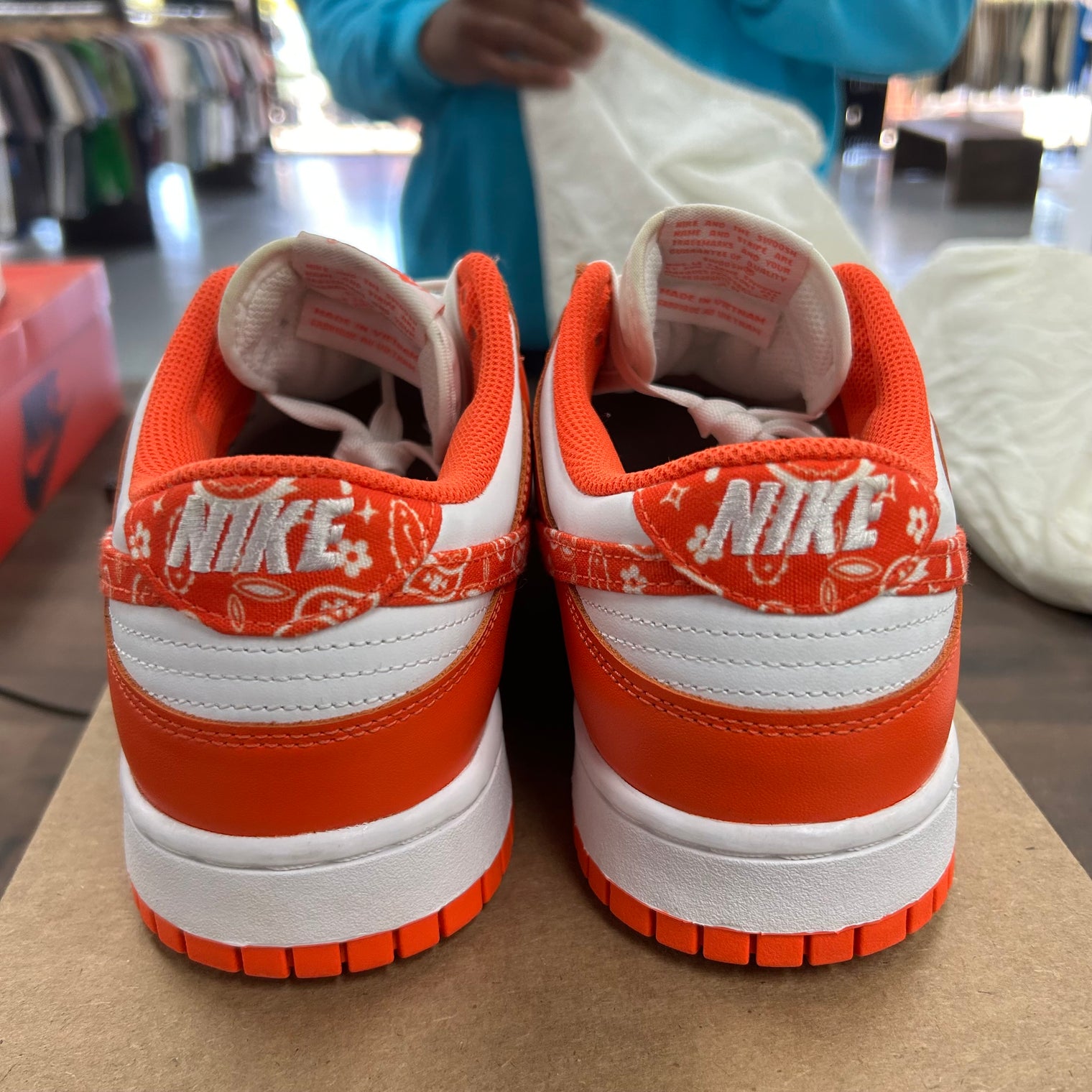 Orange Paisley Nike Dunk Low (W) (USED, No Box)