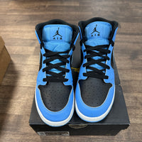 (GS) University Blue Black Jordan 1 Mid (USED)