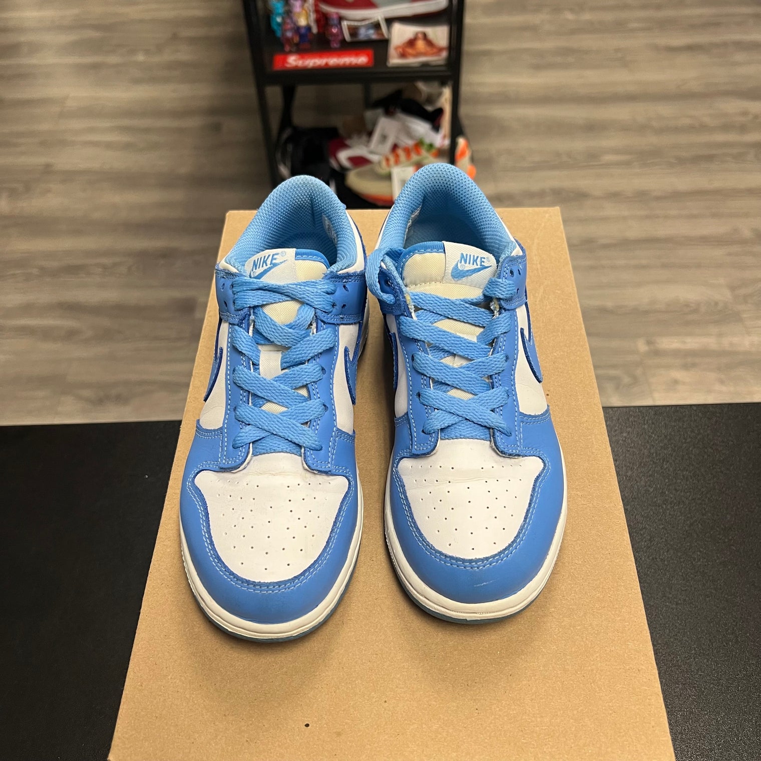 UNC Dunk Low (GS) (USED, no box)