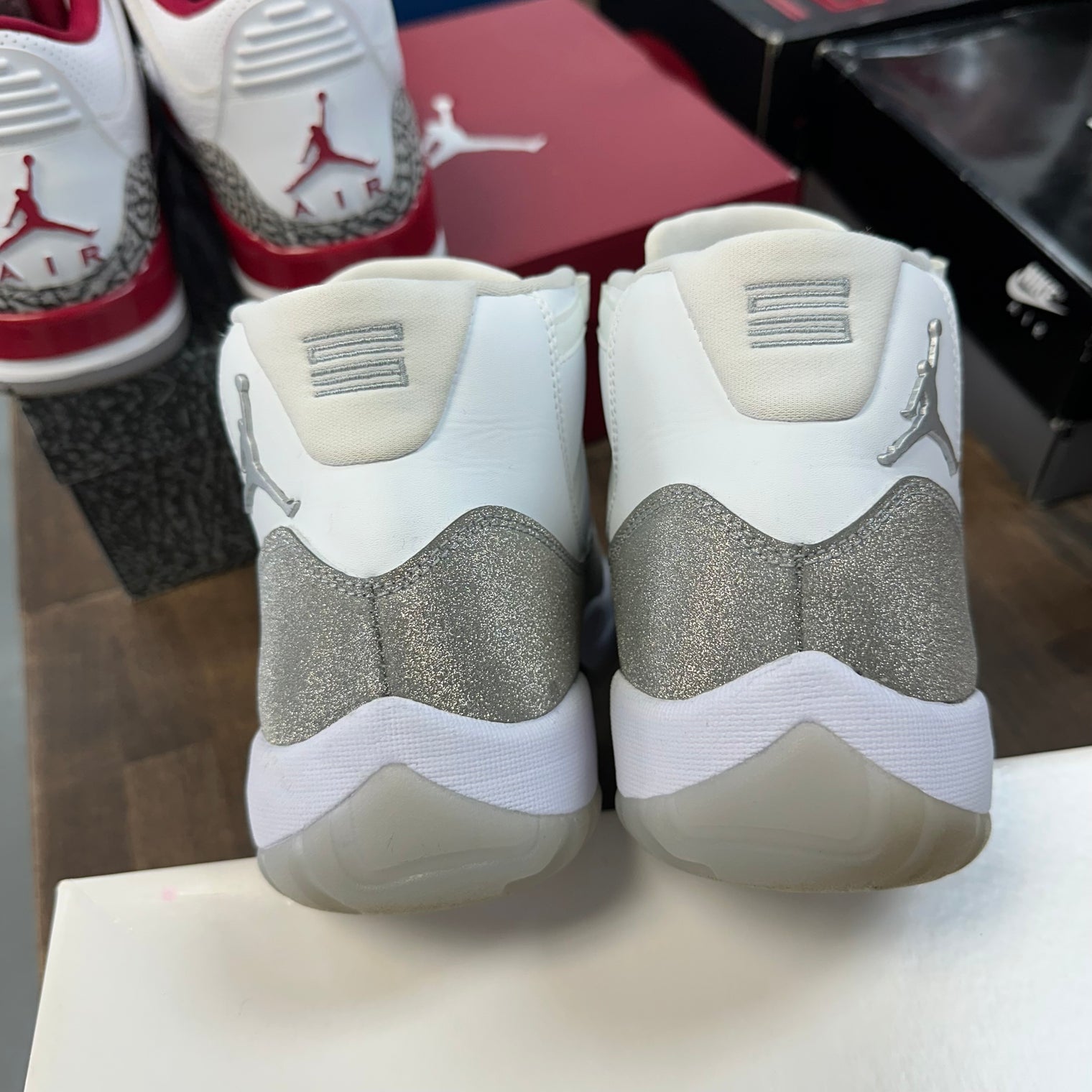 White Metallic Silver Jordan 11 (W) (USED)
