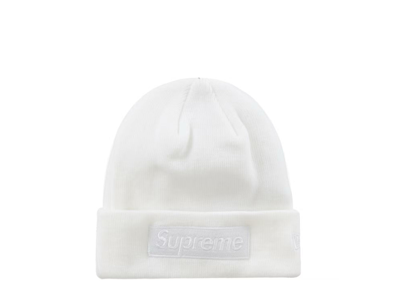 Supreme New Era Box Logo Beanie (FW23) White