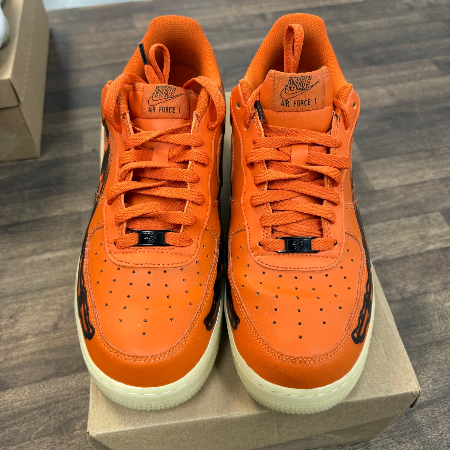 Halloween Skeleton Air Force 1 Orange (USED,No Box)