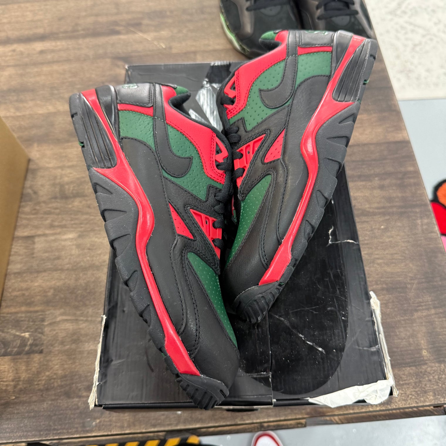 Supreme Black Green Red Cross Trainer Low (USED)