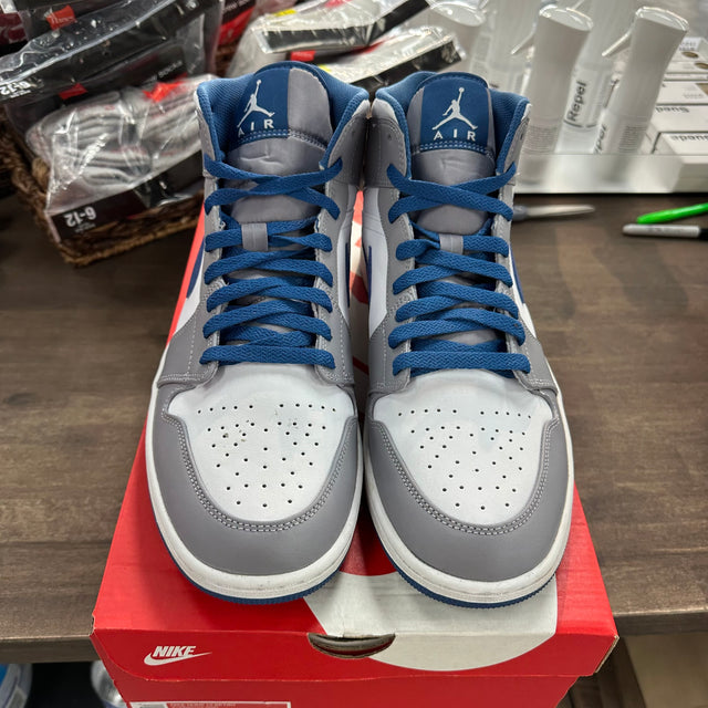 True Blue Jordan 1 Mid (USED, Replacement Box)
