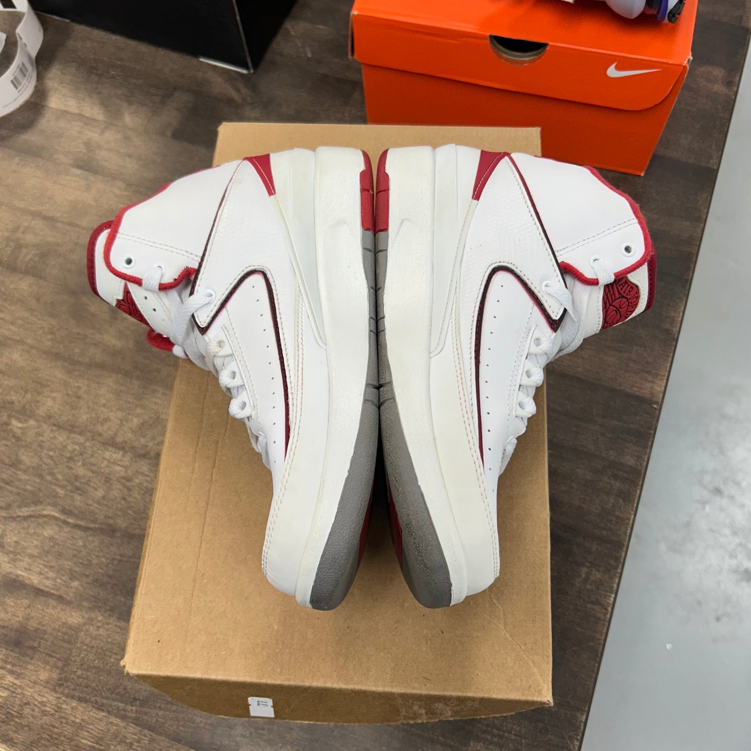 Jordan 2 Retro White Red  (2014) (GS) (USED, No Box)