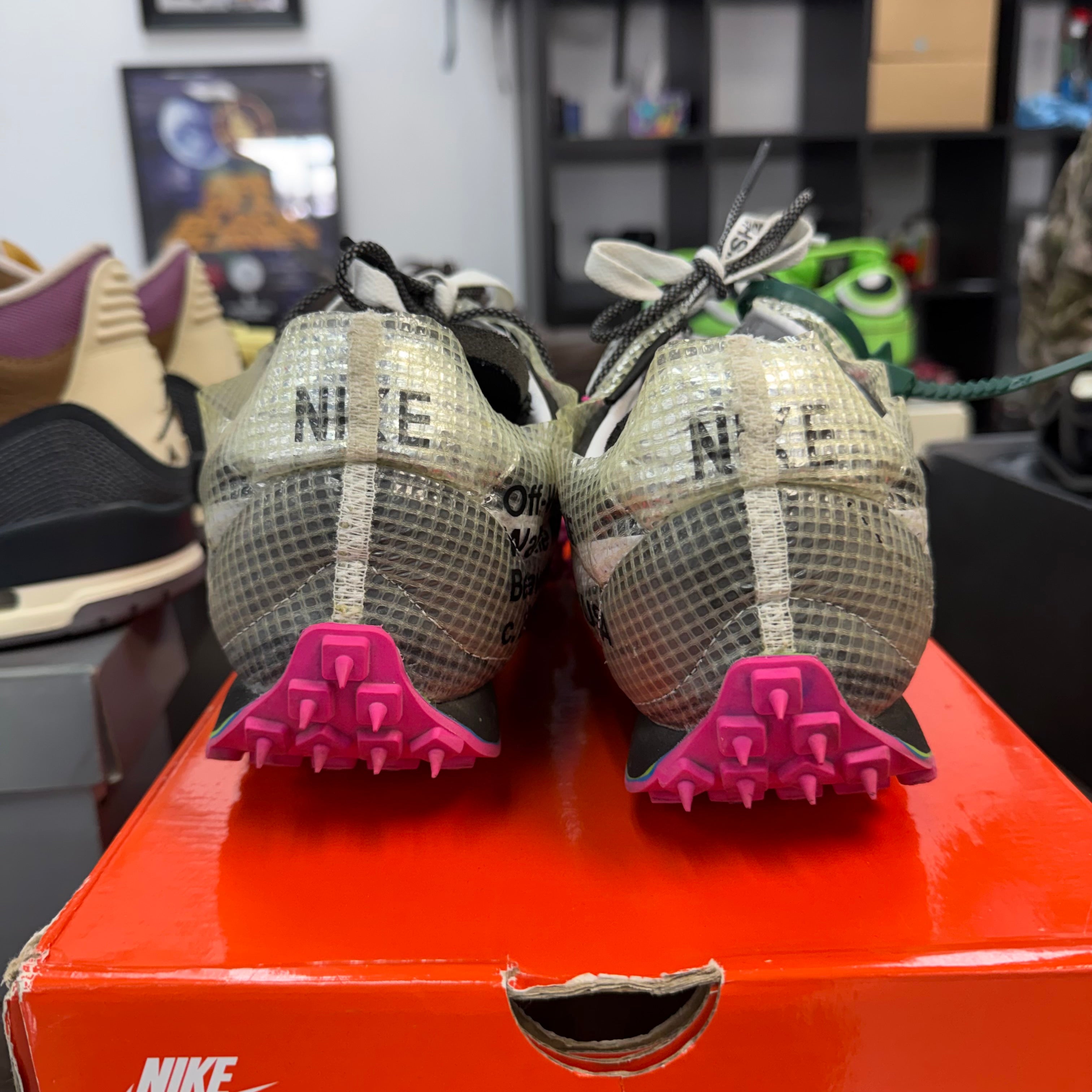 Nike Off-White Black Nike Waffle Racer (W) (USED) Size 14 (Pre-Owned) - Image 4